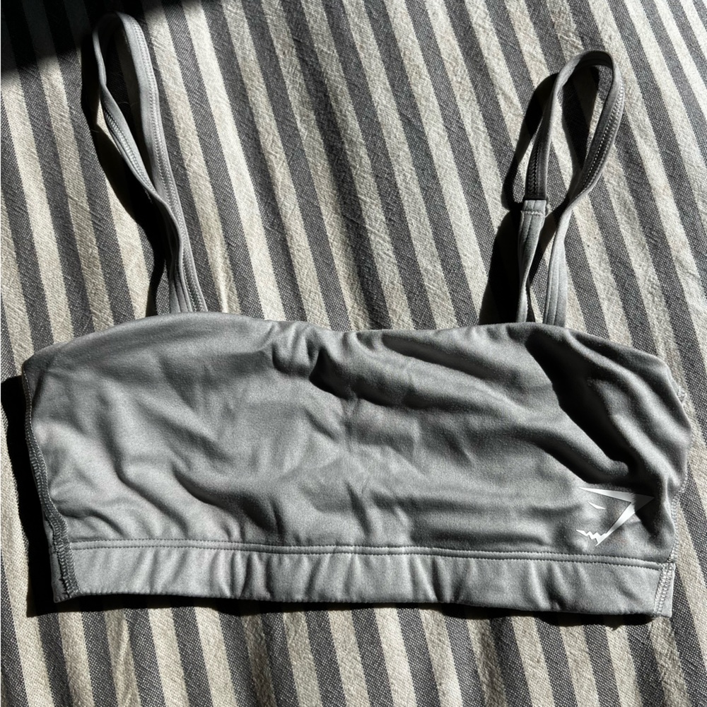 Gymshark bandeau sports bra light gray